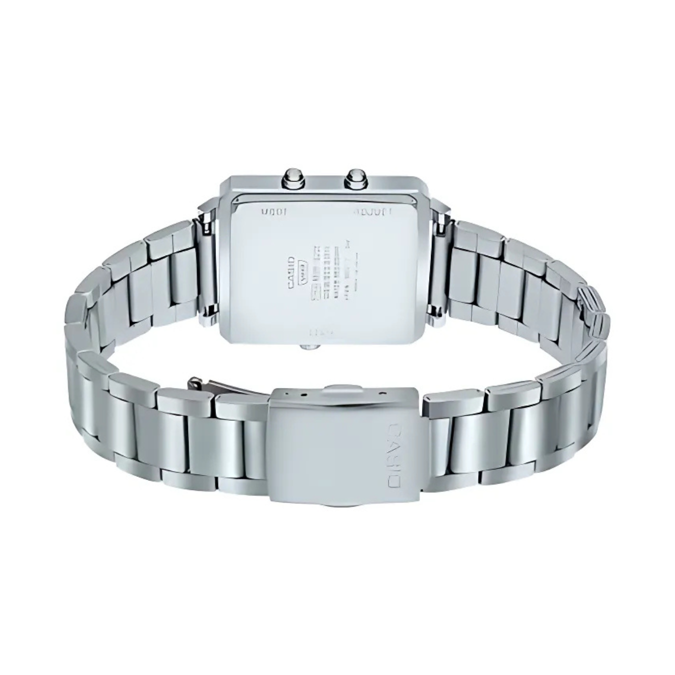 Casio Dual Time Black Dial Stainless Steel Watch| MTP-B205D-1EDF