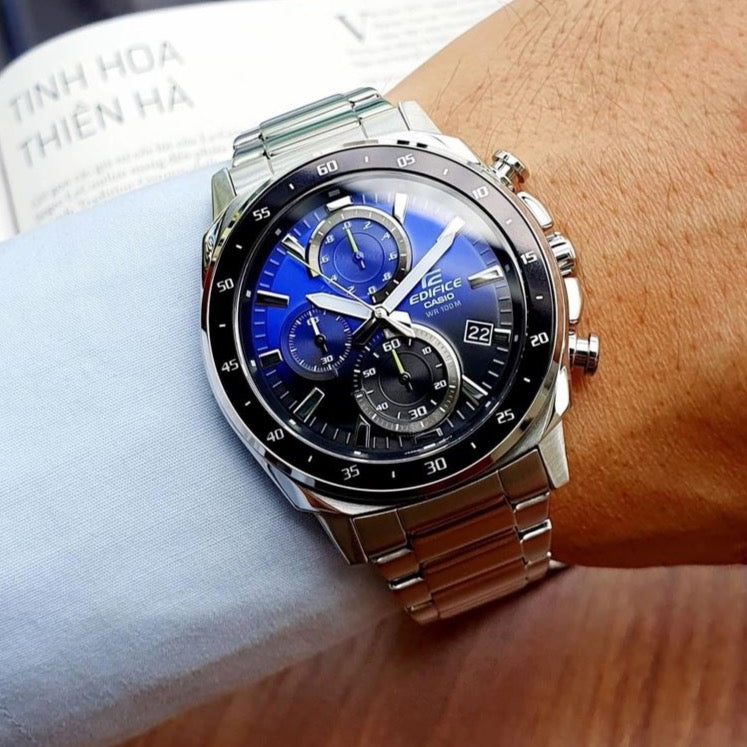 CASIO EDIFICE Chronograph Blue Dial Men's Watch| EFV-600D-2AVUDF