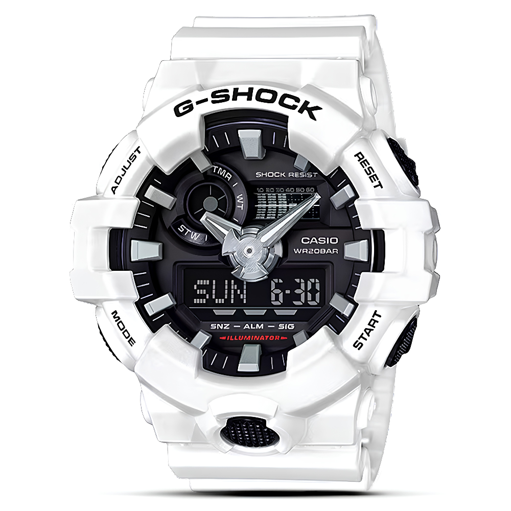Casio G-Shock Dual-time White Dial Men's Watch GA-700-7ADR