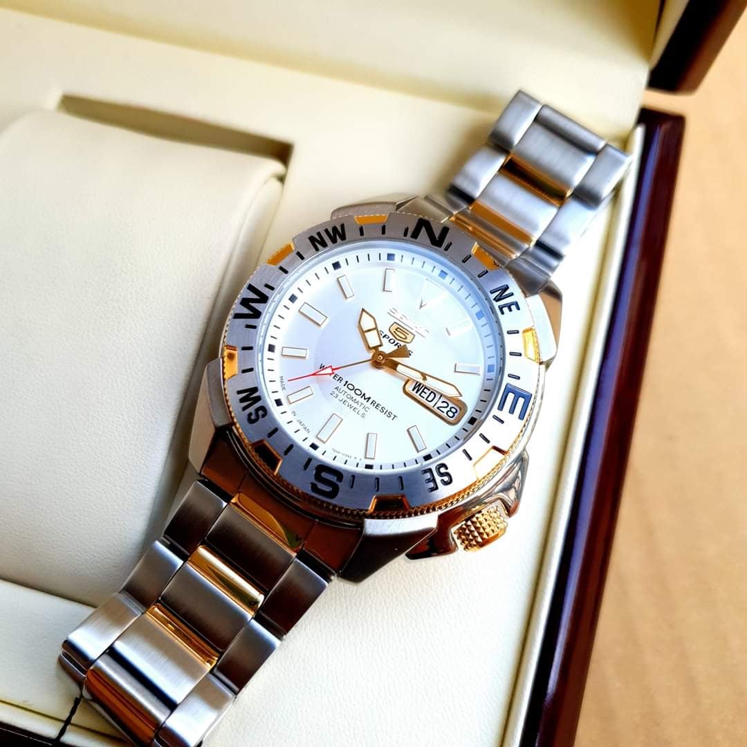 SEIKO 5 Automatic Mens Watch Silver SNZF08J1 Time Access store