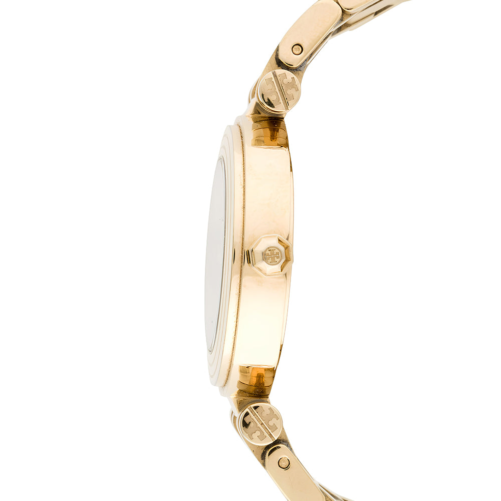 Tory Burch Classic T Blue Dial Gold-Tone Ladies Watch TBW9010