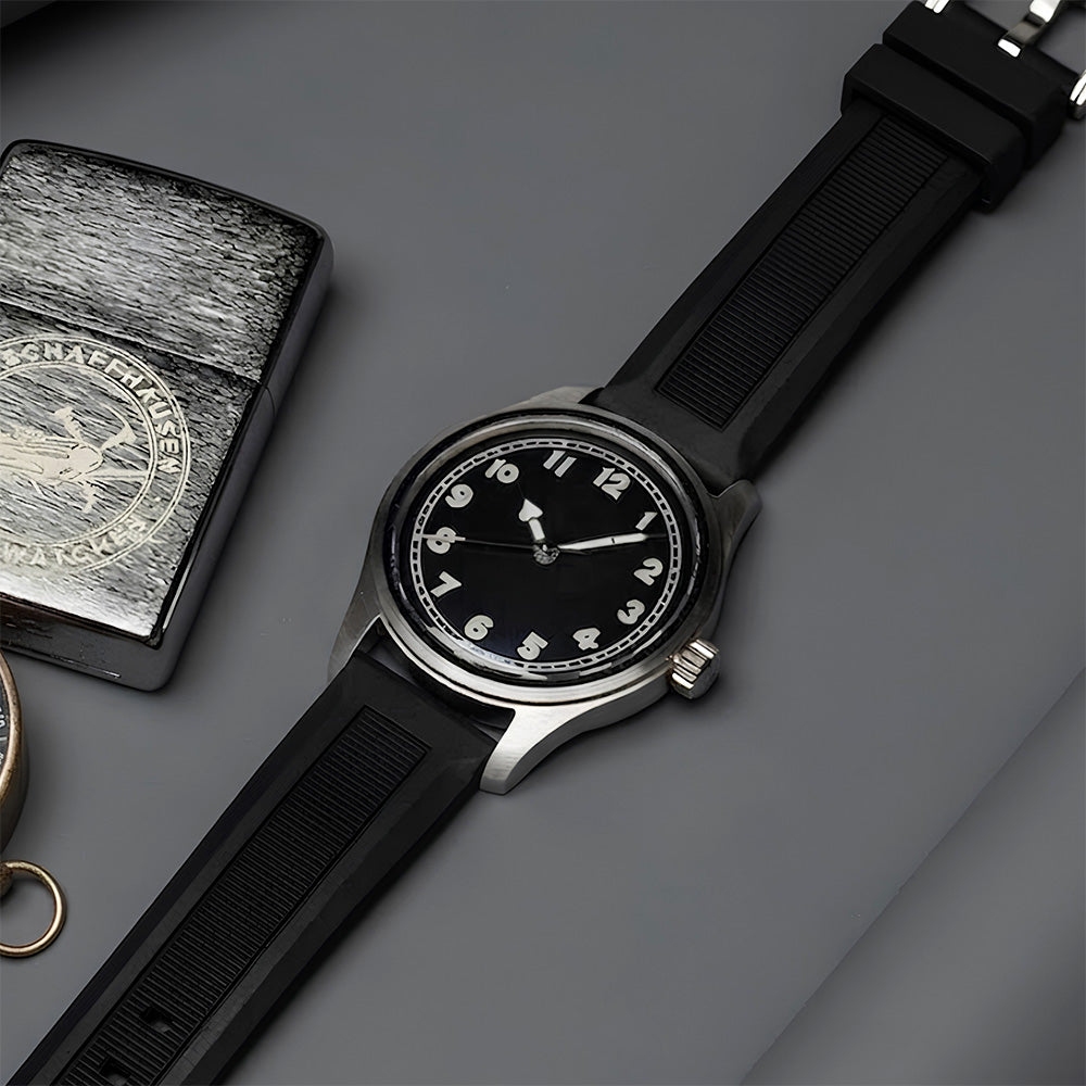 Cavern 20/22mm Black Silicon Strap
