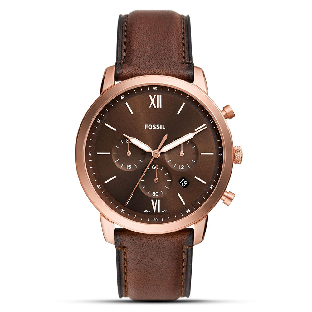 Fossil Neutra Chronograph Brown Dial Leather Strap Watch | FS6026