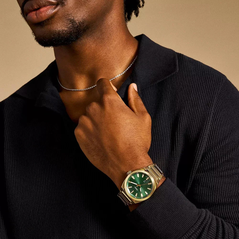 Fossil Everett Gold Tone Green Dial Men's Watch FS6090