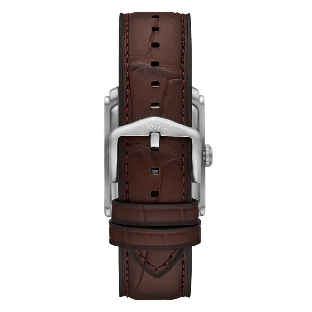 Fossil Carraway Rectangular Ice Blue Dial Men's Watch FS6110