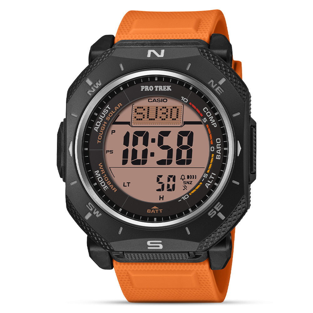 Casio PRO TREK Thin Line Orange Digital Mens Watch | PRG-69-4DR