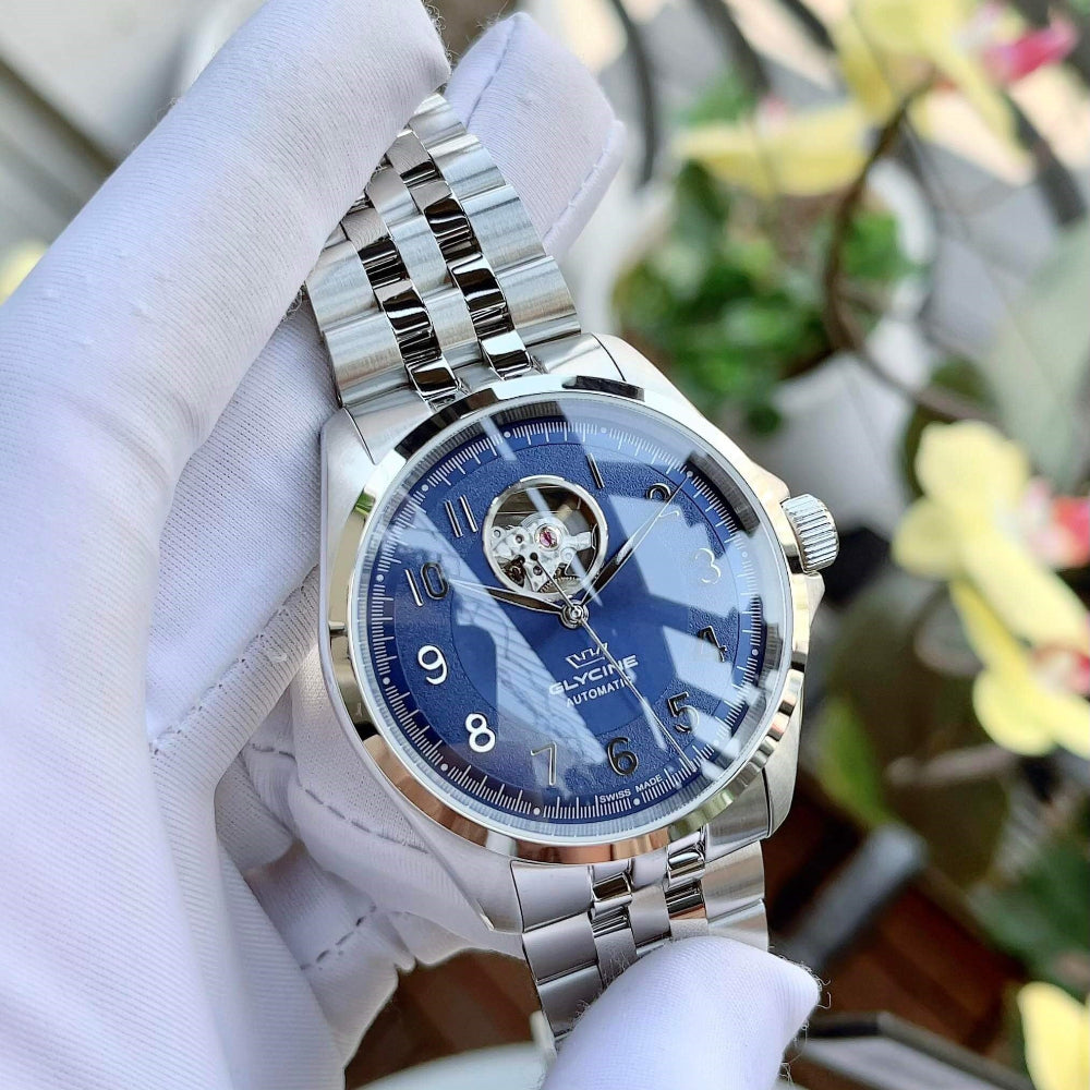 Glycine Open Heart Automatic Blue Dial Unisex Watch Watch GL0429