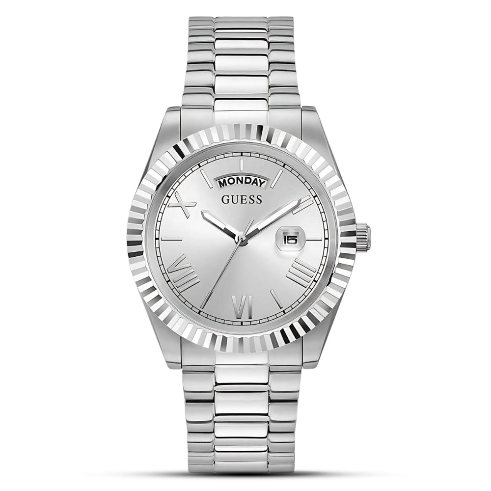 Guess Connoisseur Day-Date Silver Dial Men's Watch GW0265G6