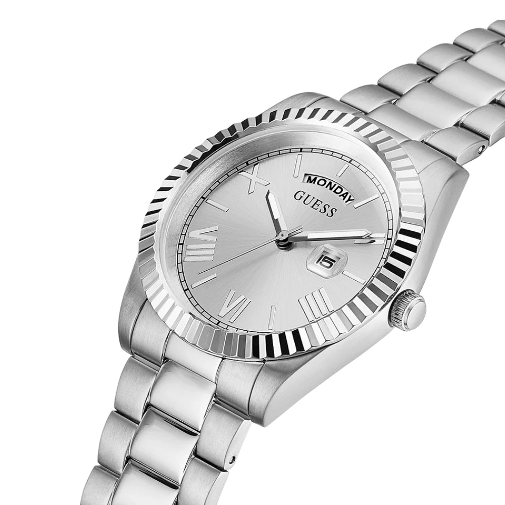 Guess Connoisseur Day-Date Silver Dial Men's Watch GW0265G6