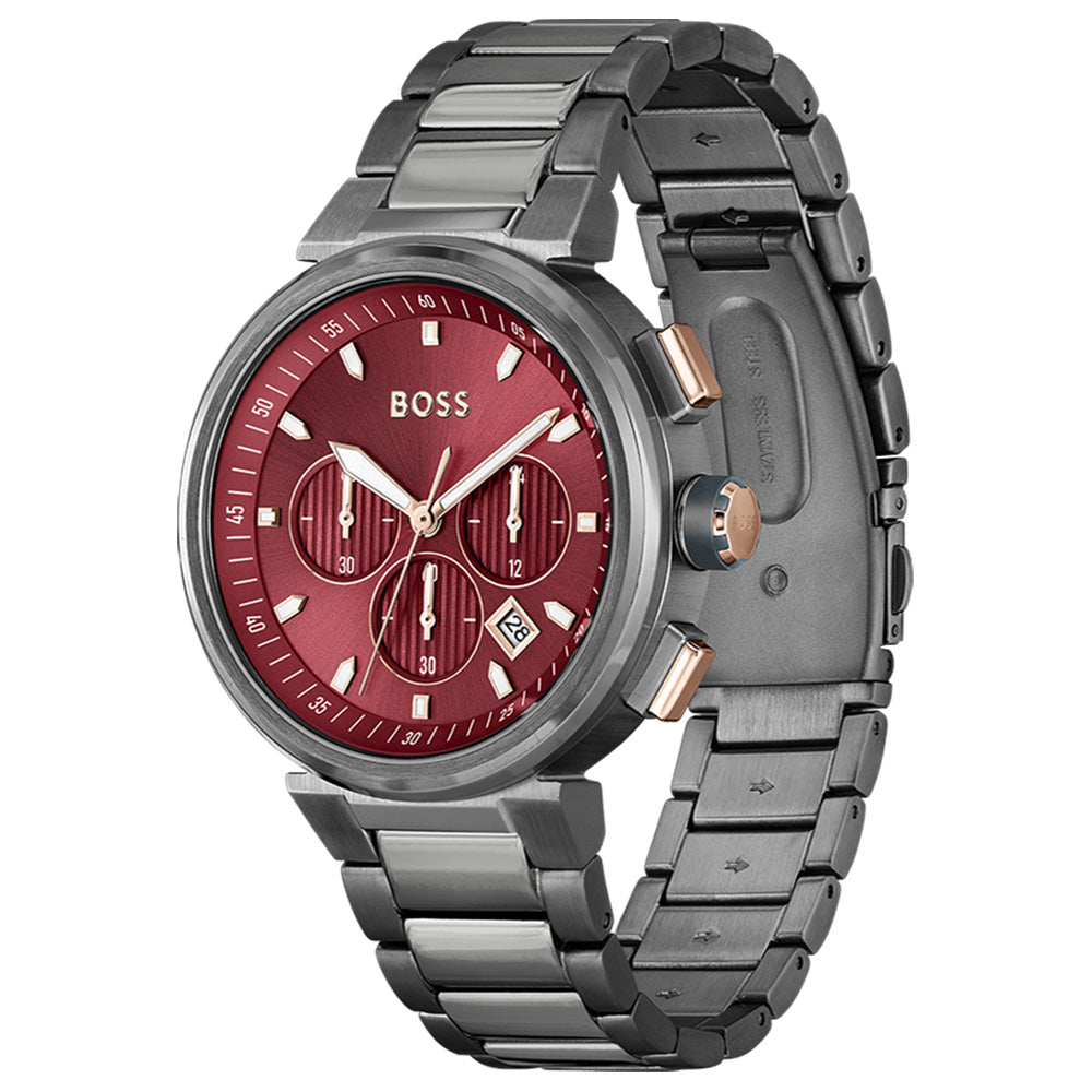 Hugo Boss Heren Horloge Multi-Function Red Dial Men's Watch| HB1514000