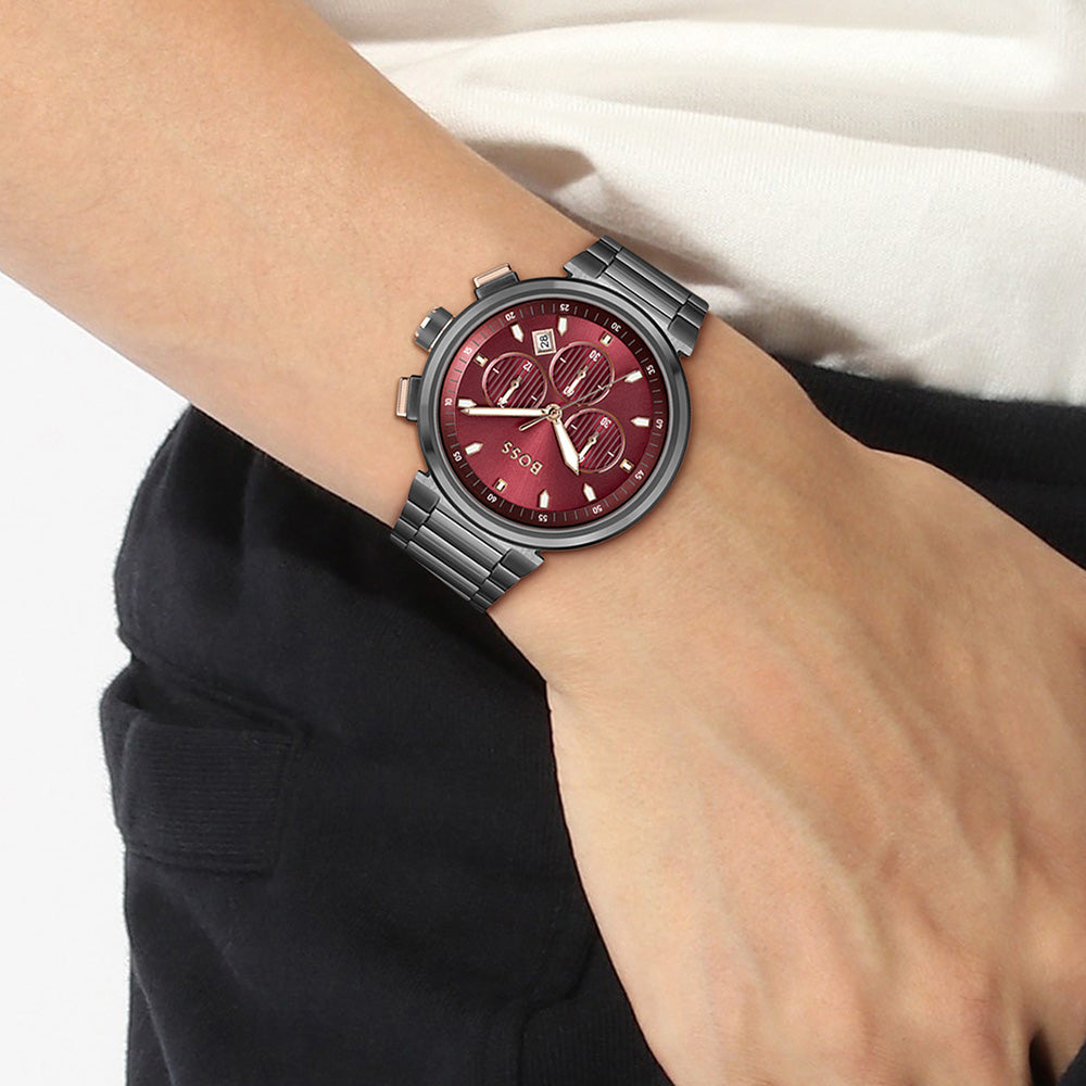 Hugo Boss Heren Horloge Multi-Function Red Dial Men's Watch| HB1514000