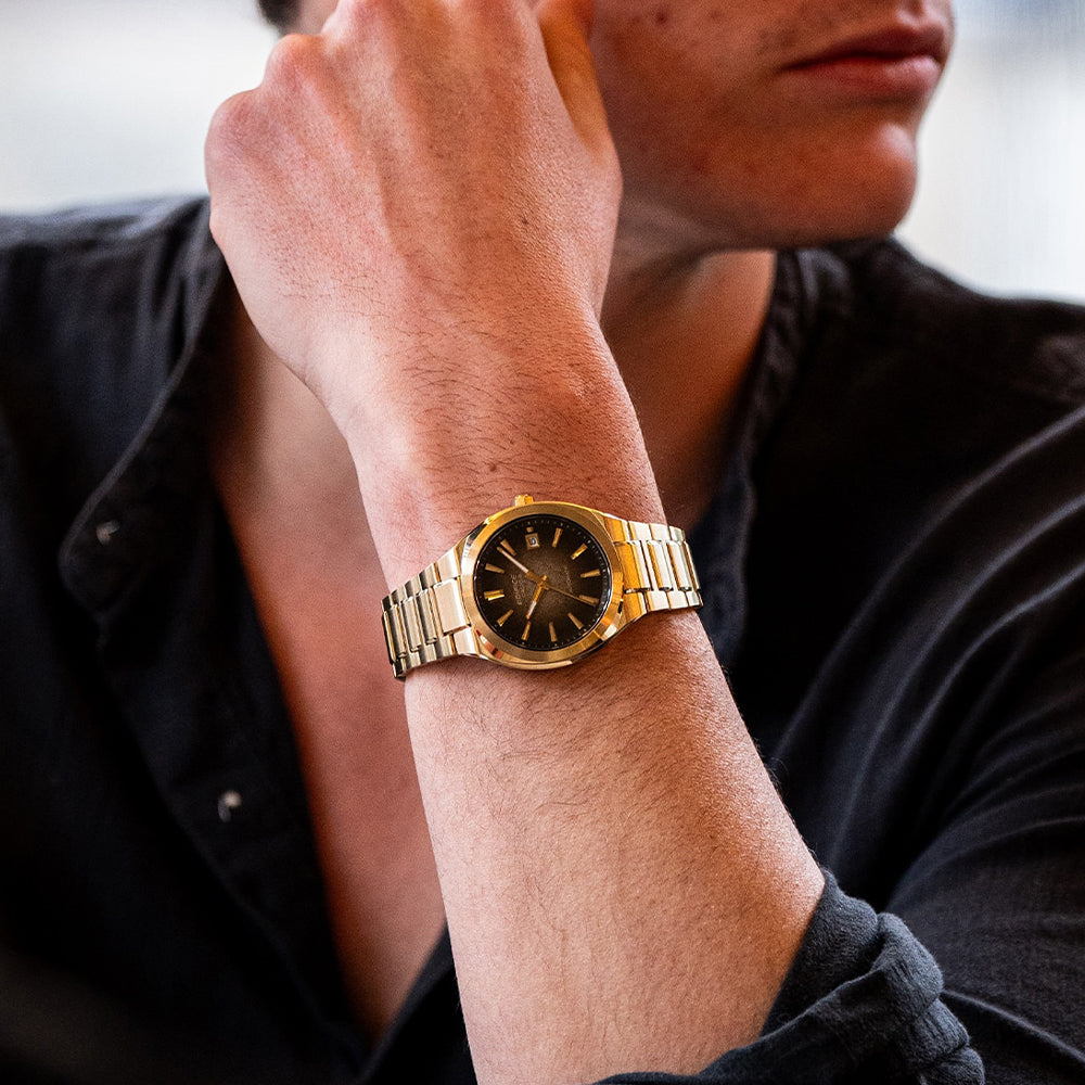 Casio Edifice Gold Tone Brown Dial Automatic Watch | EFK-200DG-5ADR