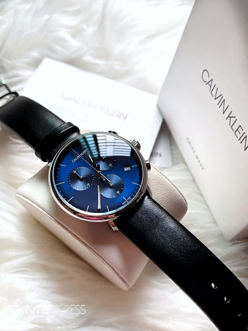 Calvin Klein Adult Chronograph Quartz Watch with Leather Strap K8M271CN