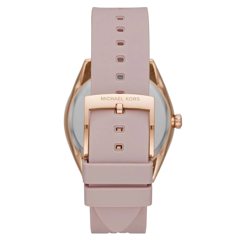 Michael Kors Janelle Rose Gold Dial Pink Silicon Strap Ladies Watch | MK7139