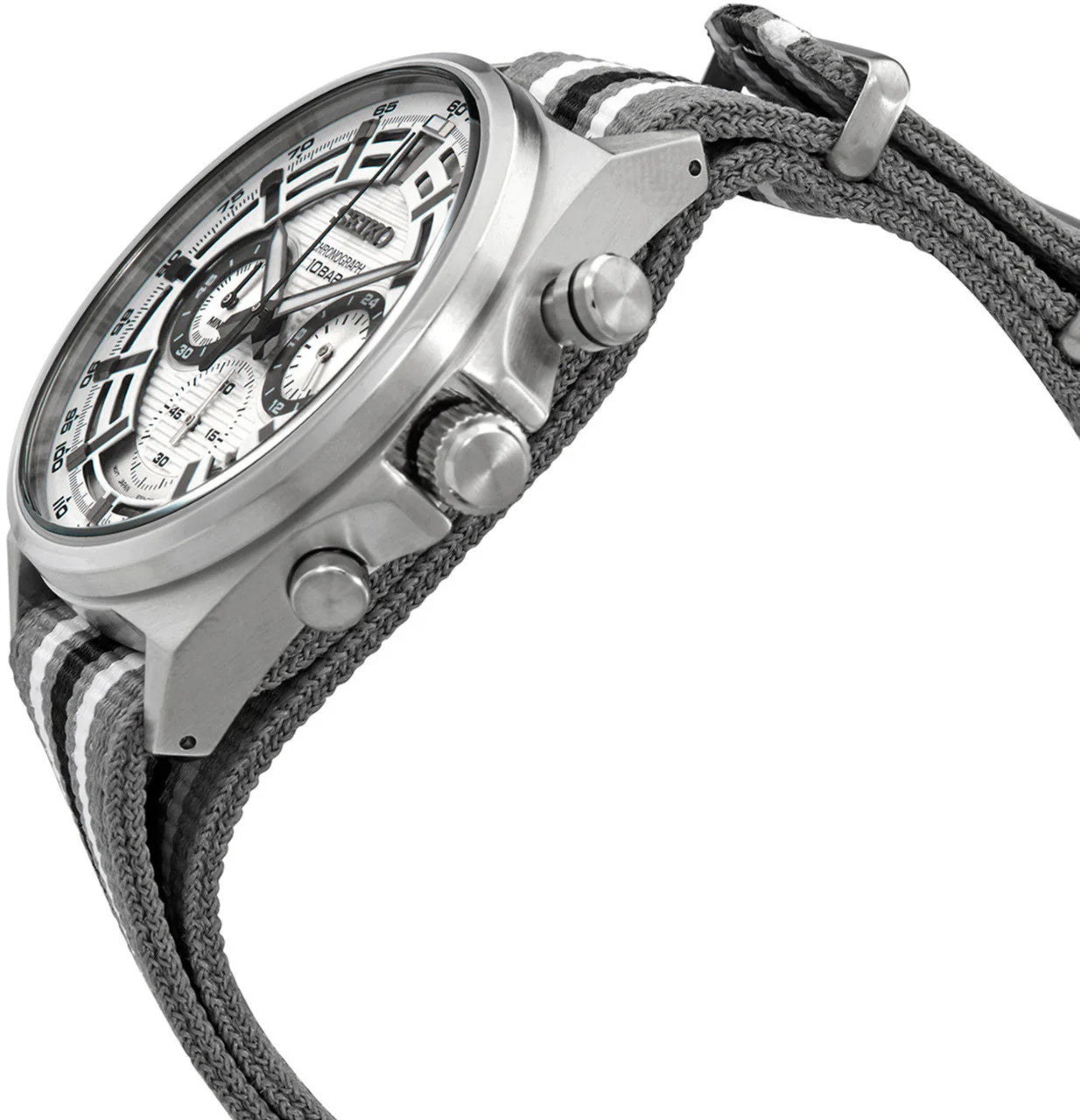 SEIKO Sports White-Nylon Strap Men's Watch | SSB401P1