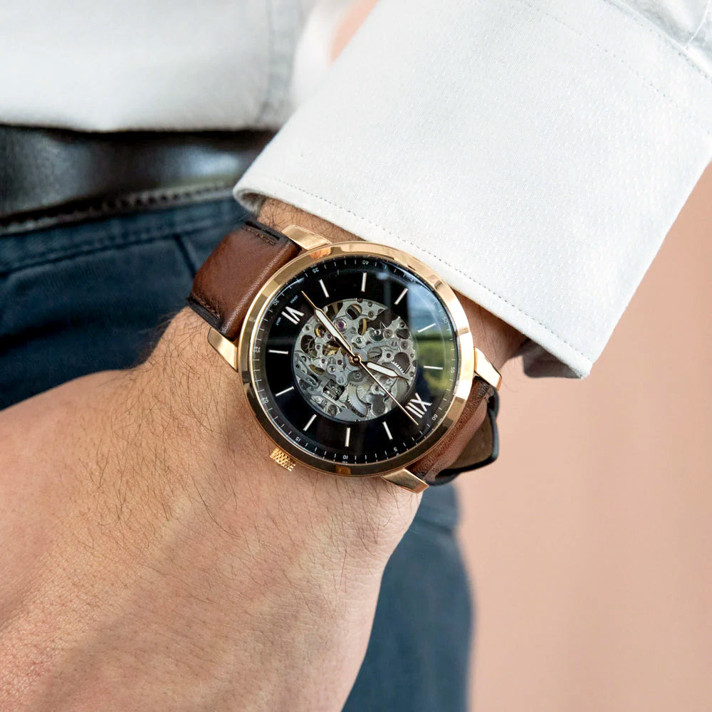 Fossil Men's Neutra Automatic Stainless Steel and Eco Leather ME3195