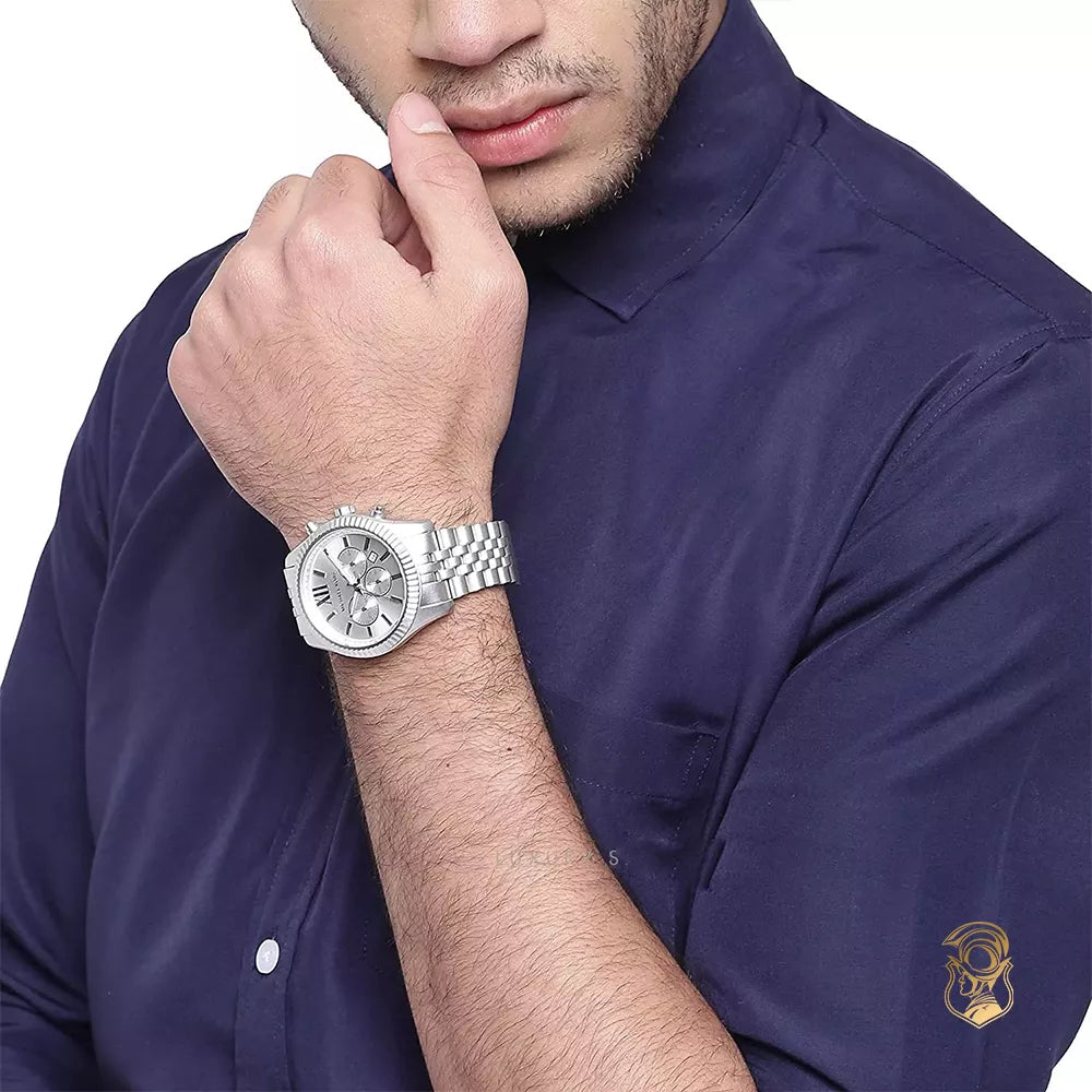 Michael Kors Lexington Chronograph Silver Dial Men's Watch | MK8789