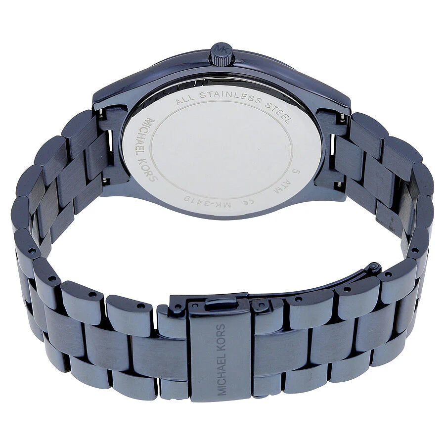 Michael Kors Slim Runway Navy Blue Stainless Unisex Watch | MK3419