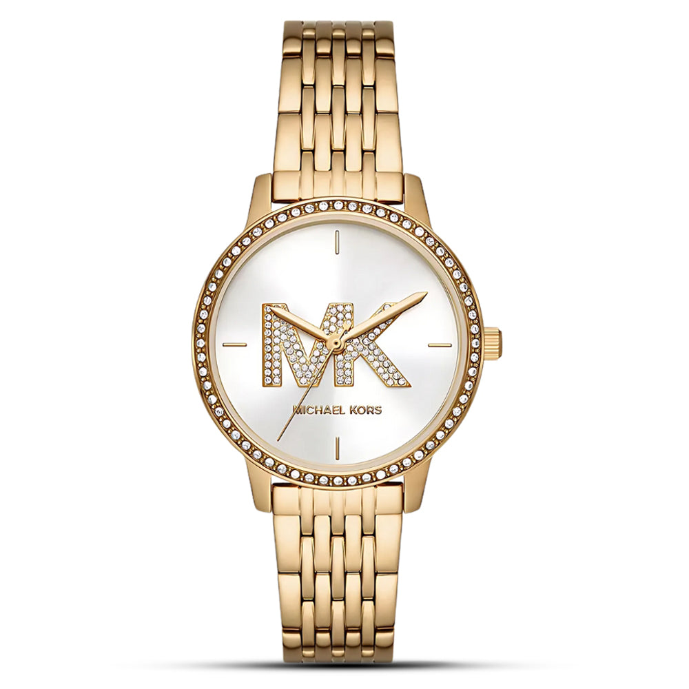 Michael Kors Melissa White Dial Gold Tone Ladies Watch | MK1051