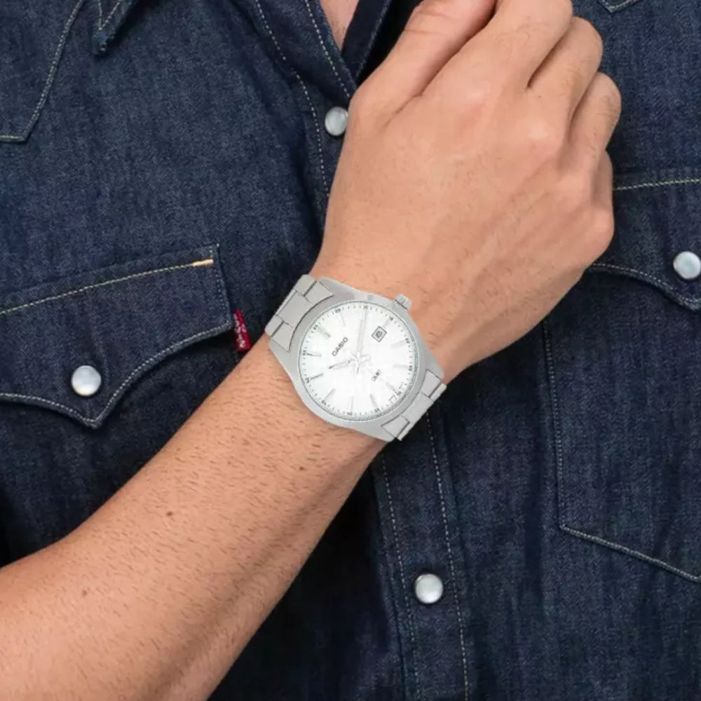 Casio Analog White Chess Dial Men's Watch | MTP-VD03D-7AUDF