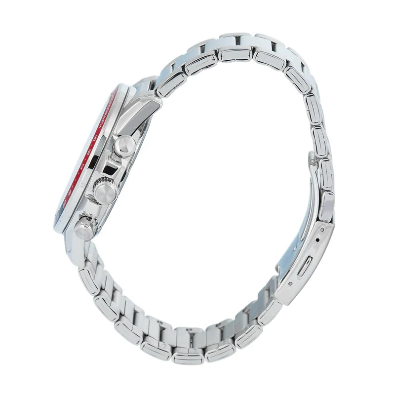 ALBA Chronograph Cream Dial Red Bezel Men's Watch | AM3A27X