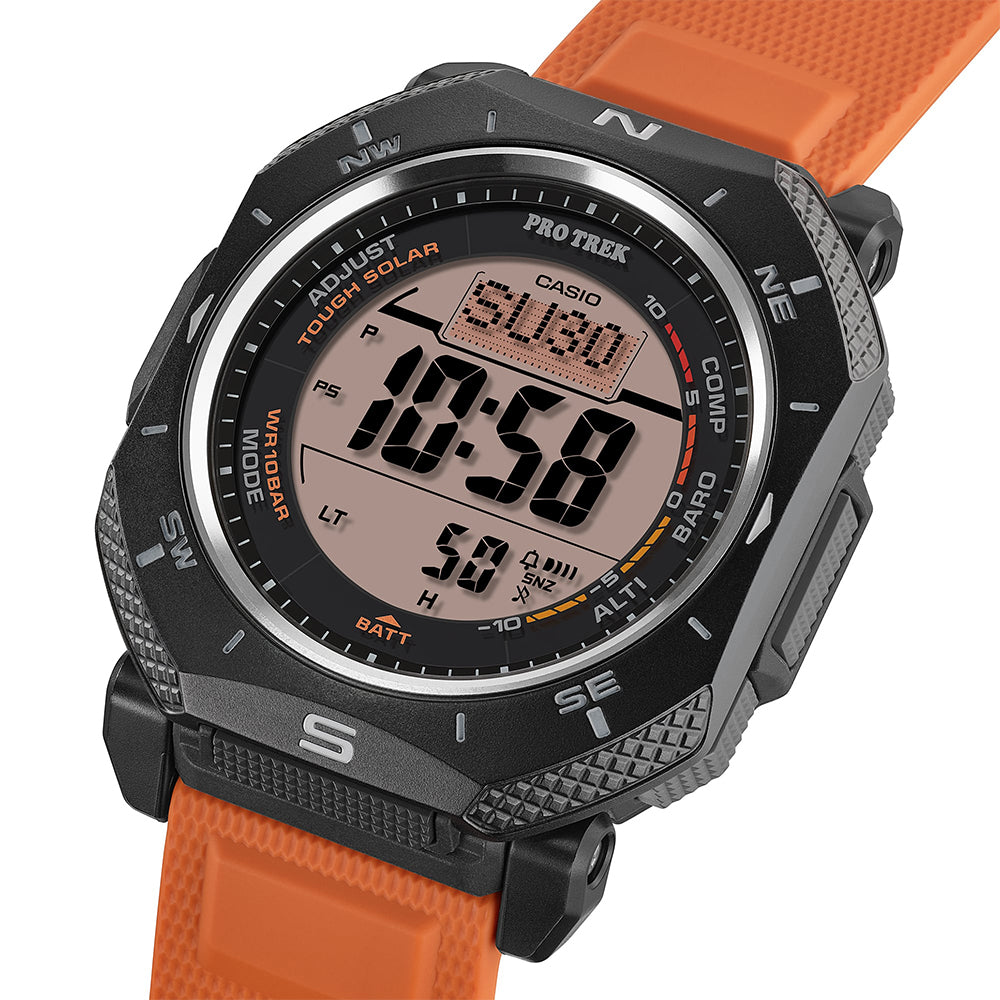 Casio PRO TREK Thin Line Orange Digital Mens Watch | PRG-69-4DR