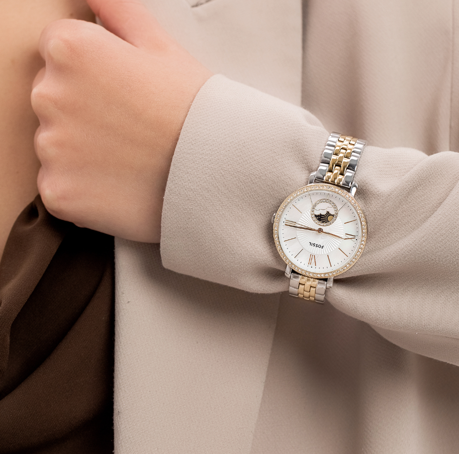 Fossil Jacqueline Sun Moon Two-Tone Stainless Steel Watch ES5166