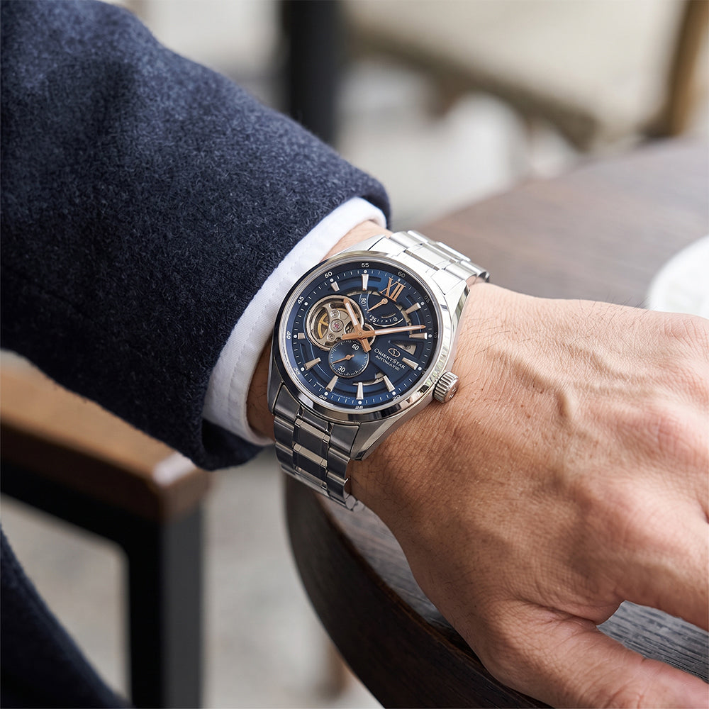 Orient Star Modern Skeleton Blue Dial Automatic Watch RK-AV0135L