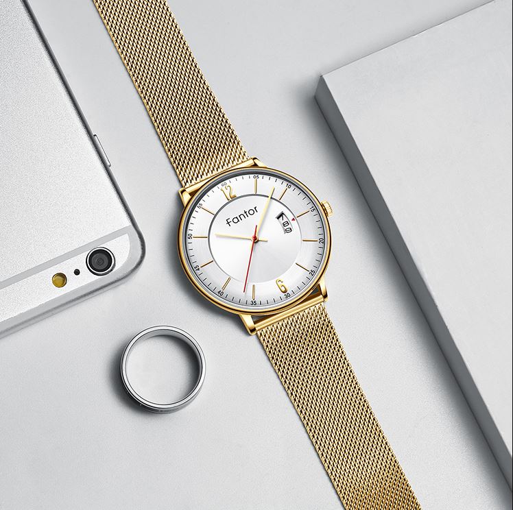 Fantor Golden Mesh Steel Quartz Men's watch| WF1024G04