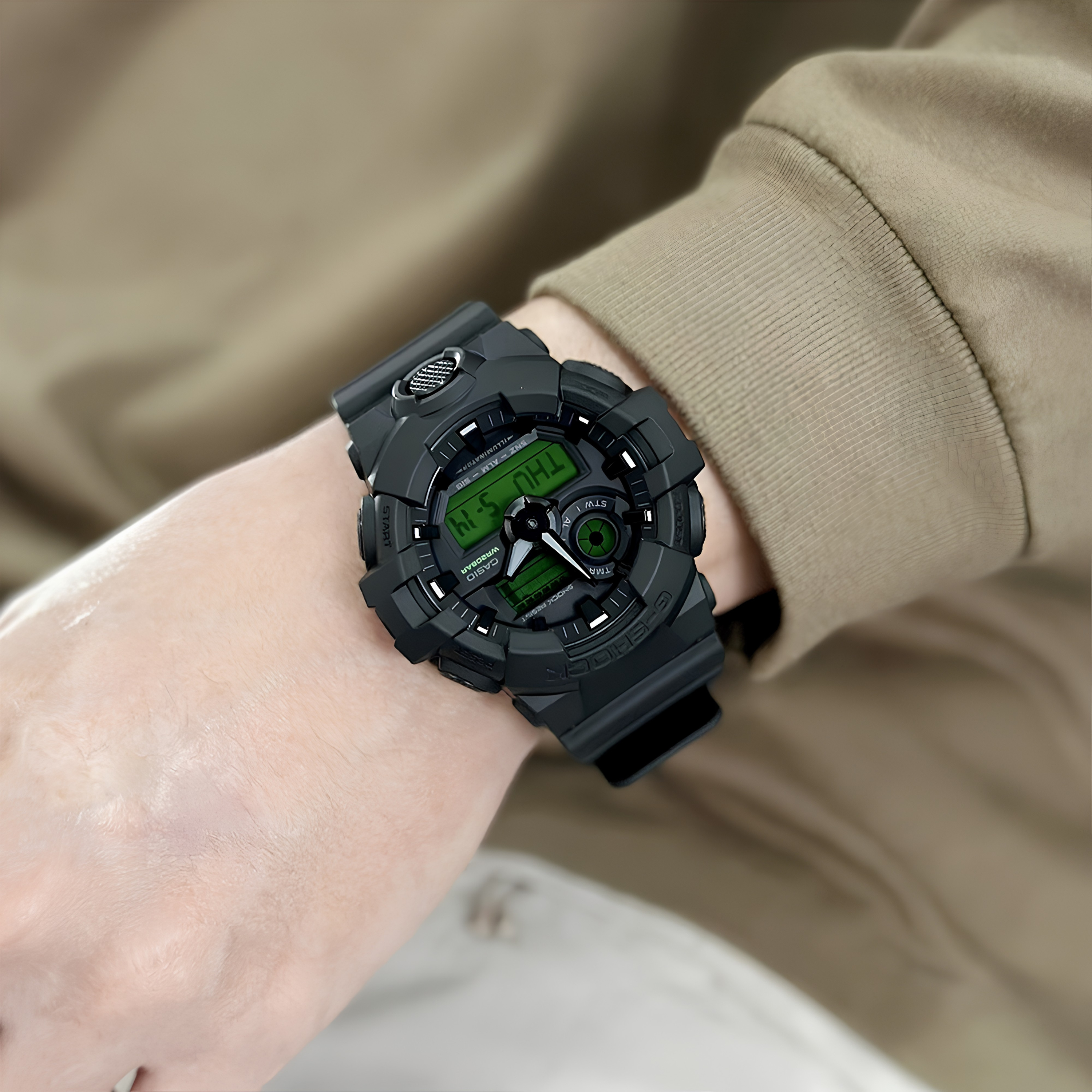 CASIO G-SHOCK ANALOGUE DIGITAL STRAP GREEN DIAL WATCH | GA-700BEG-1ADR