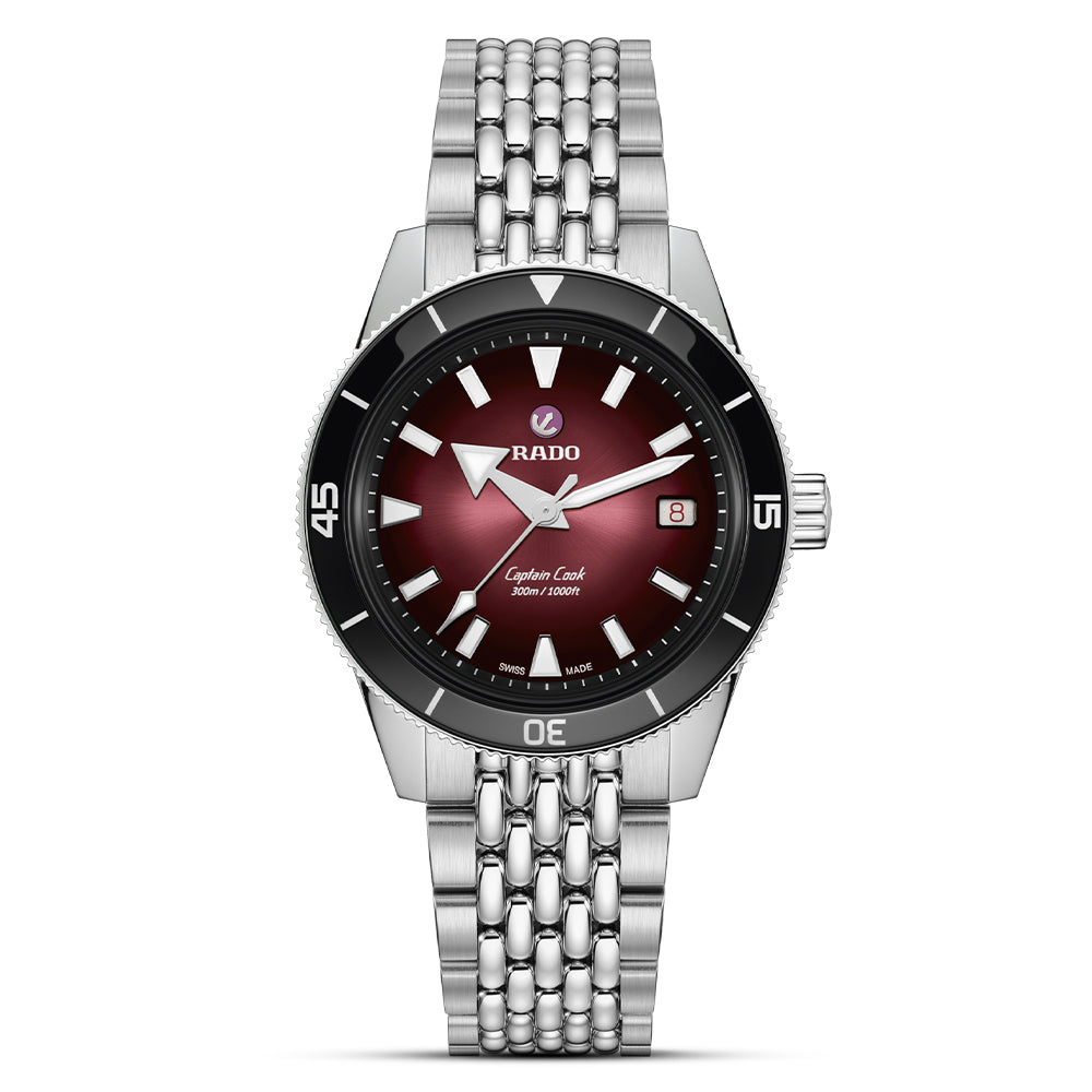 Rado Captain Cook Automatic Burgundy Gradient Dial Men's Watch | R32223408