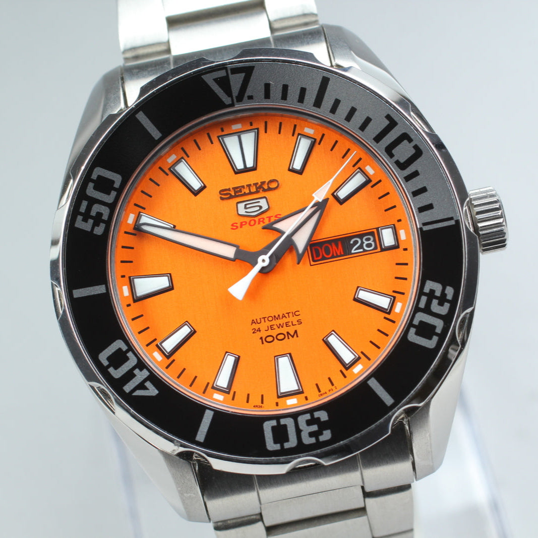 Seiko 5 Sports Orange Dial Automatic Watch| SRPC55K1