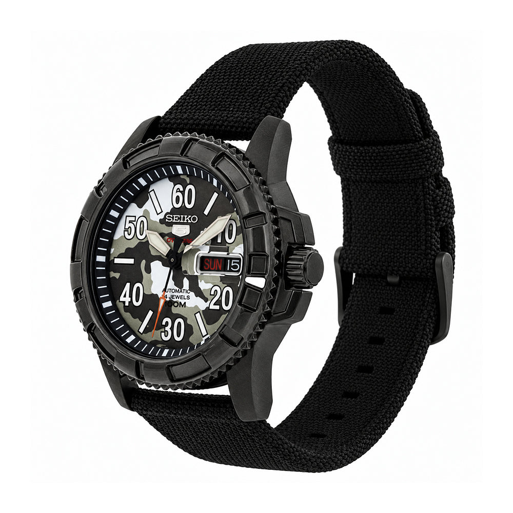 Seiko 5 Sports Automatic Black Camouflage Dial Men's Watch SRP225K2