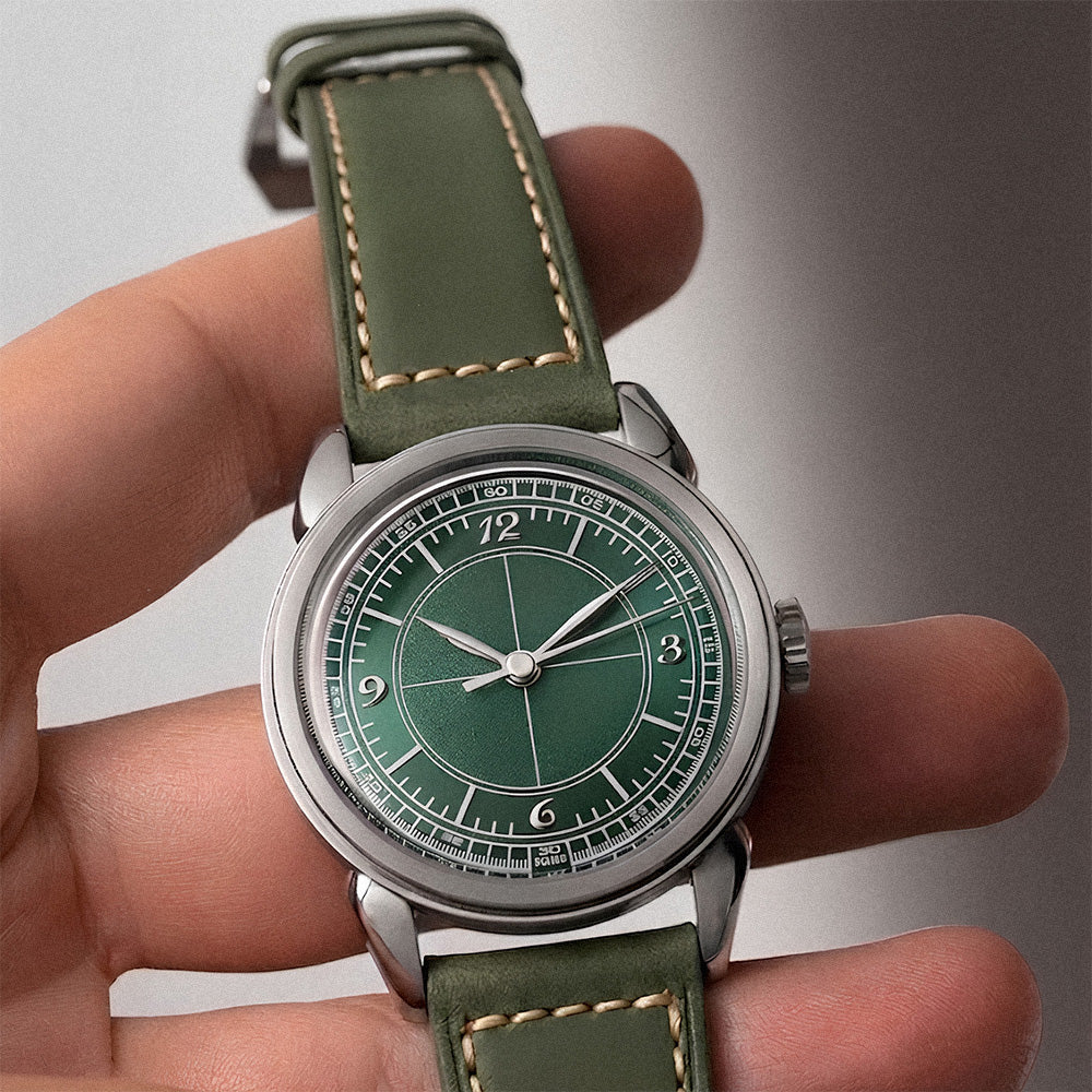 Cavern Forest Green Leather Soft Watch Strap | 22MM