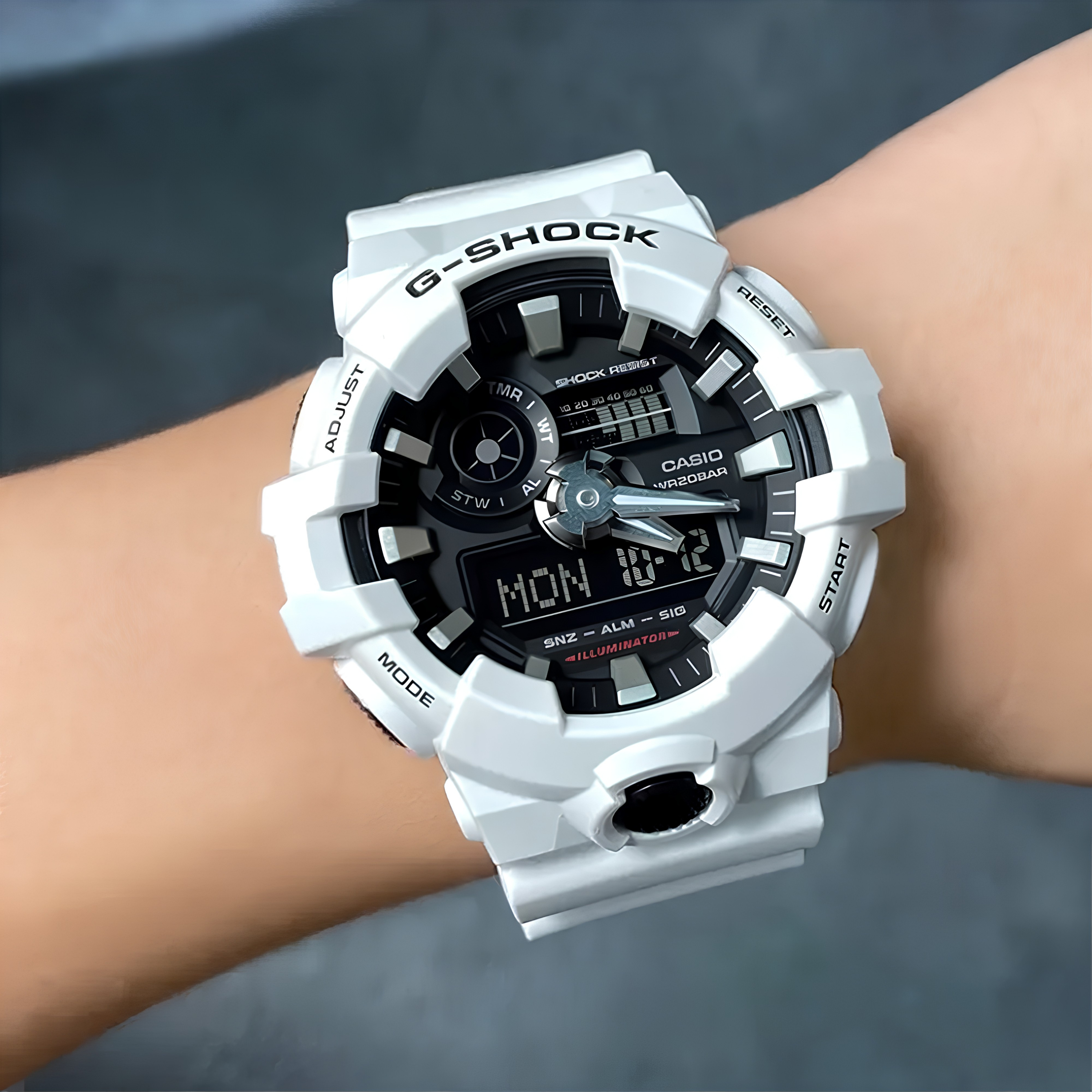 Casio G-Shock Dual-time White Dial Men's Watch GA-700-7ADR