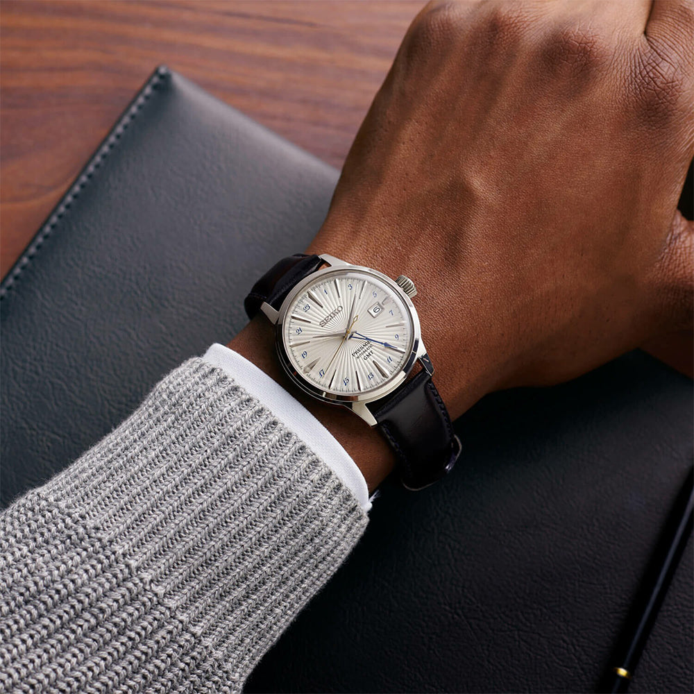 Seiko Presage Cocktail Time 'GMT' Silver Dial Automatic Watch SSK049J1