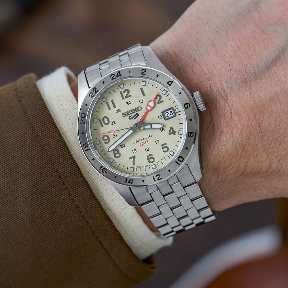 Seiko 5 Sports Field GMT Automatic Beige Dial Watch| HDB002K1