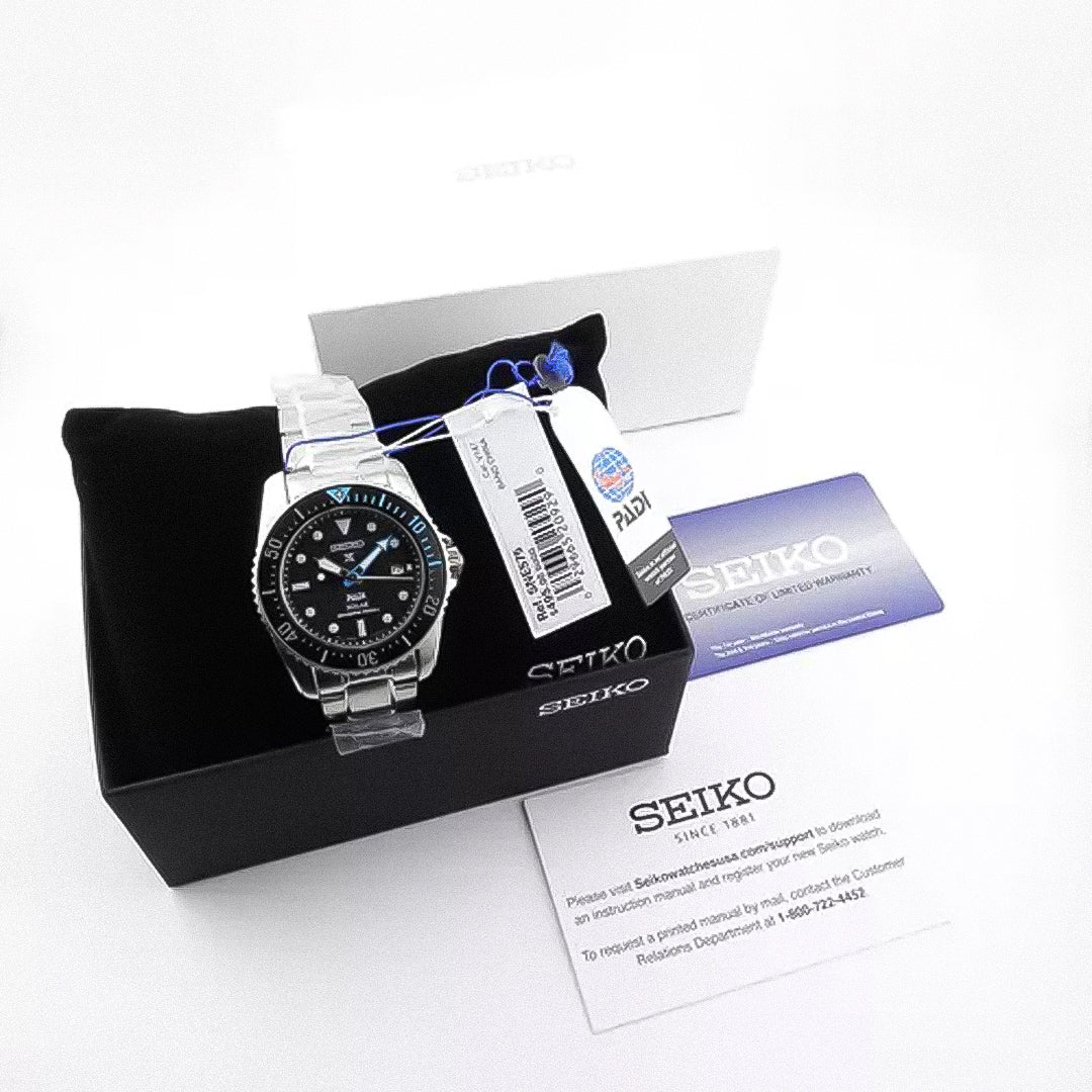 Seiko Prospex Padi Solar Diver Black Dial SPECIAL EDITION Watch | SNE575