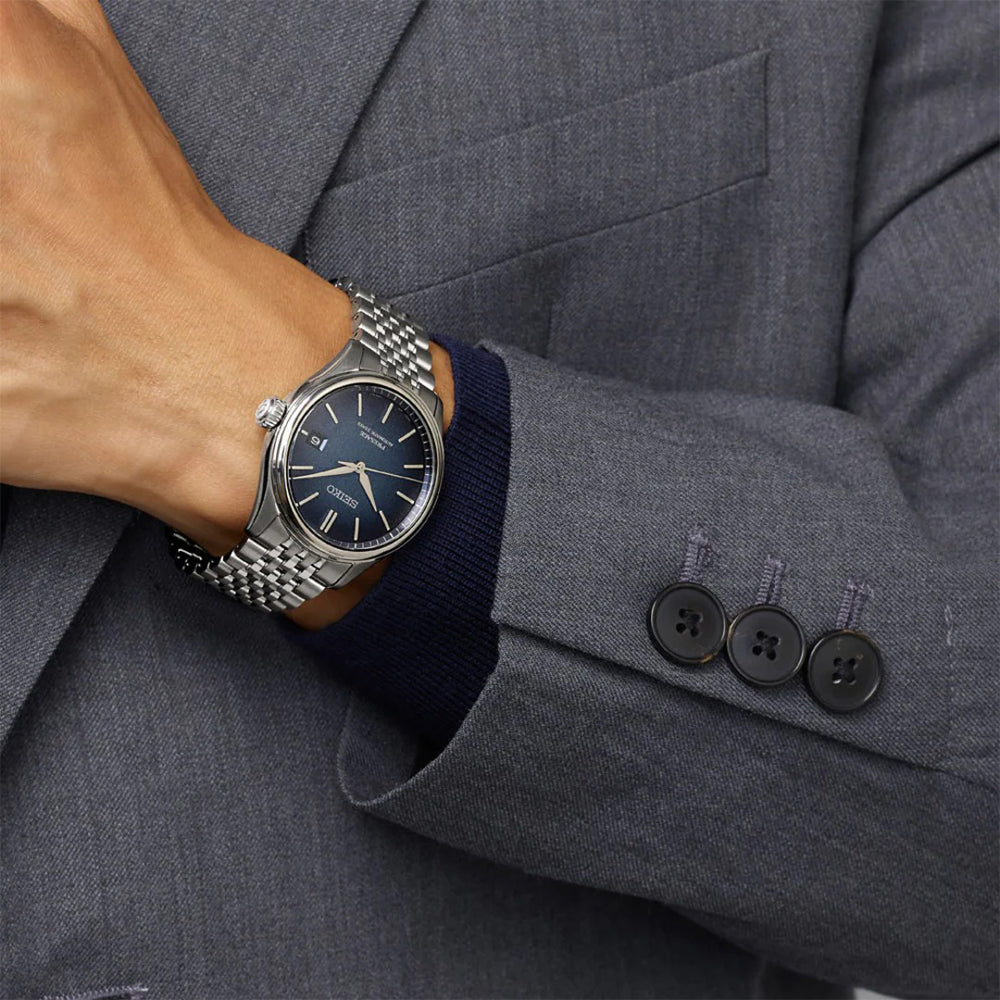 Seiko Presage Classic Series "Shiro-Iro" Automatic Blue Dial Watch SPB525J1