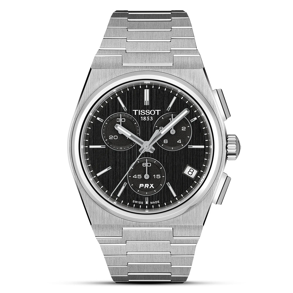 Tissot PRX Quartz Chronograph Black Dial Watch | T137.417.11.051.00