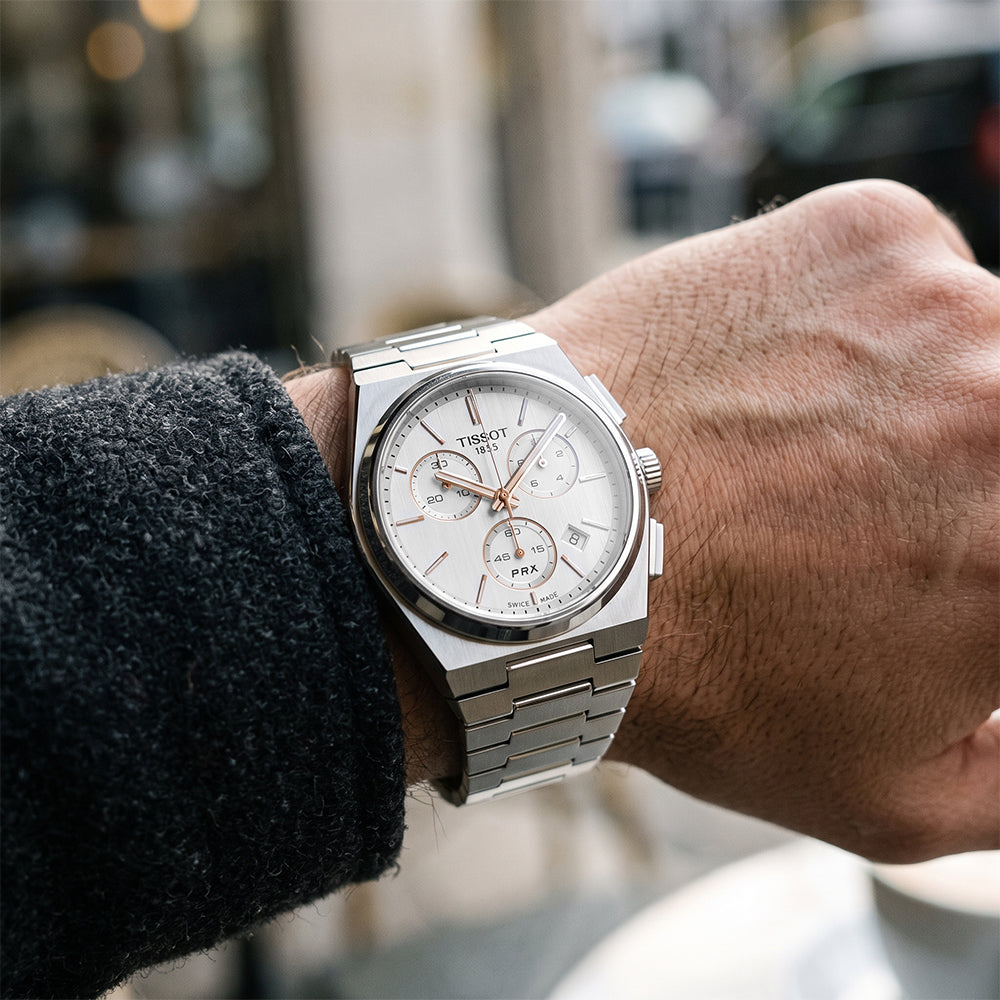 Tissot PRX Quartz Chronograph White Dial Watch | T137.417.11.031.00