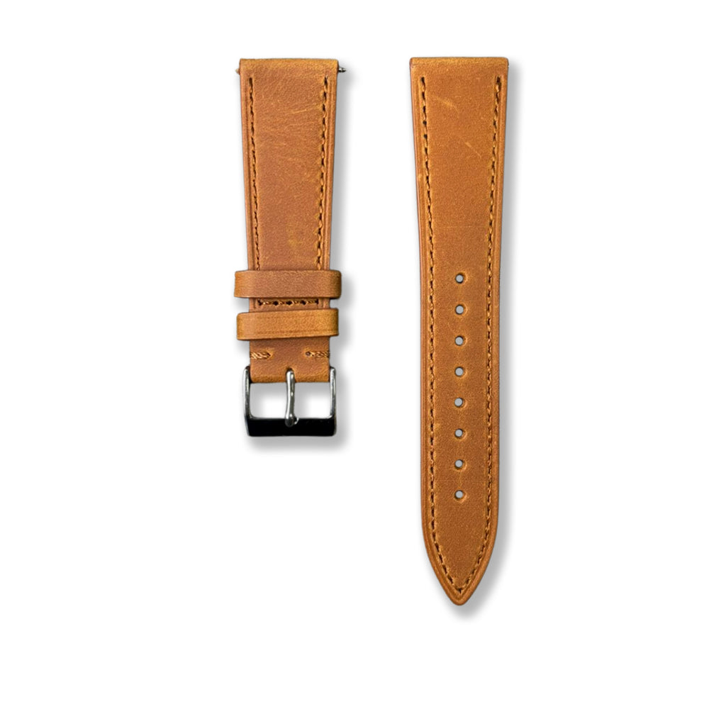 Leather Strap Plain Tan Brown | 20MM