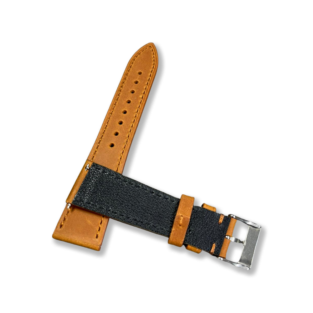Leather Strap Plain Tan Brown | 22MM