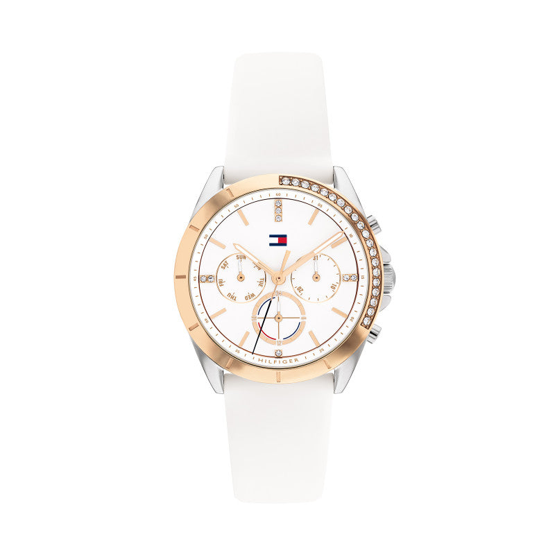 Buy Online Tommy Hilfiger Quartz Analog White Dial Silicone Strap Watch for  Women - neth1782562a