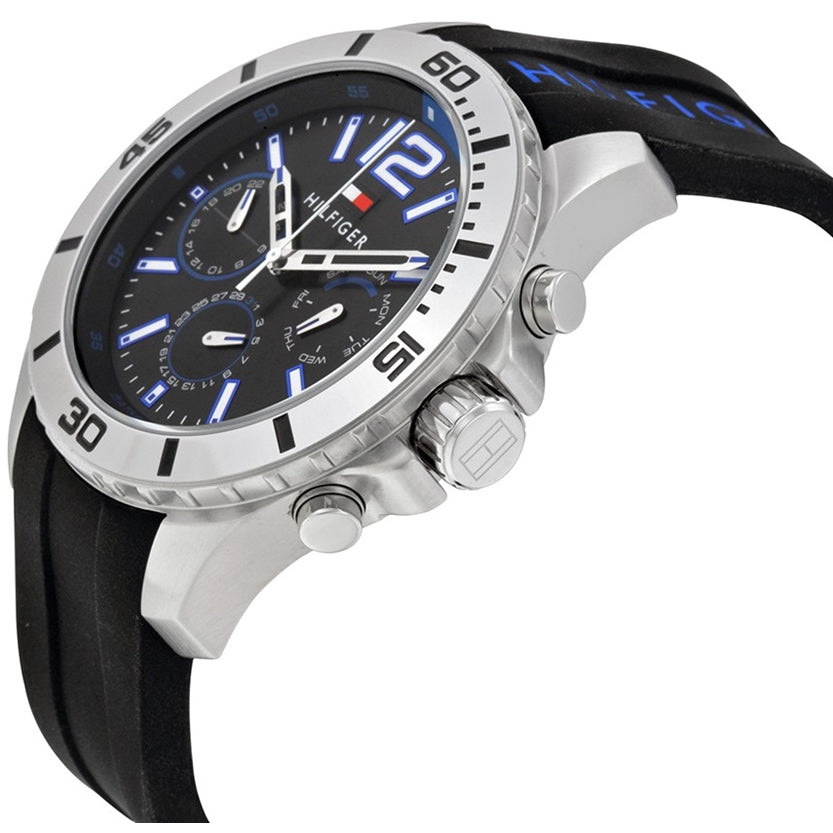 Tommy Hilfiger Men's Nolan Black Rubber Strap Watch TH1791143