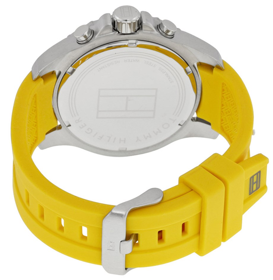 Tommy Hilfiger Men's Nolan Yellow Rubber Strap Watch TH1791144