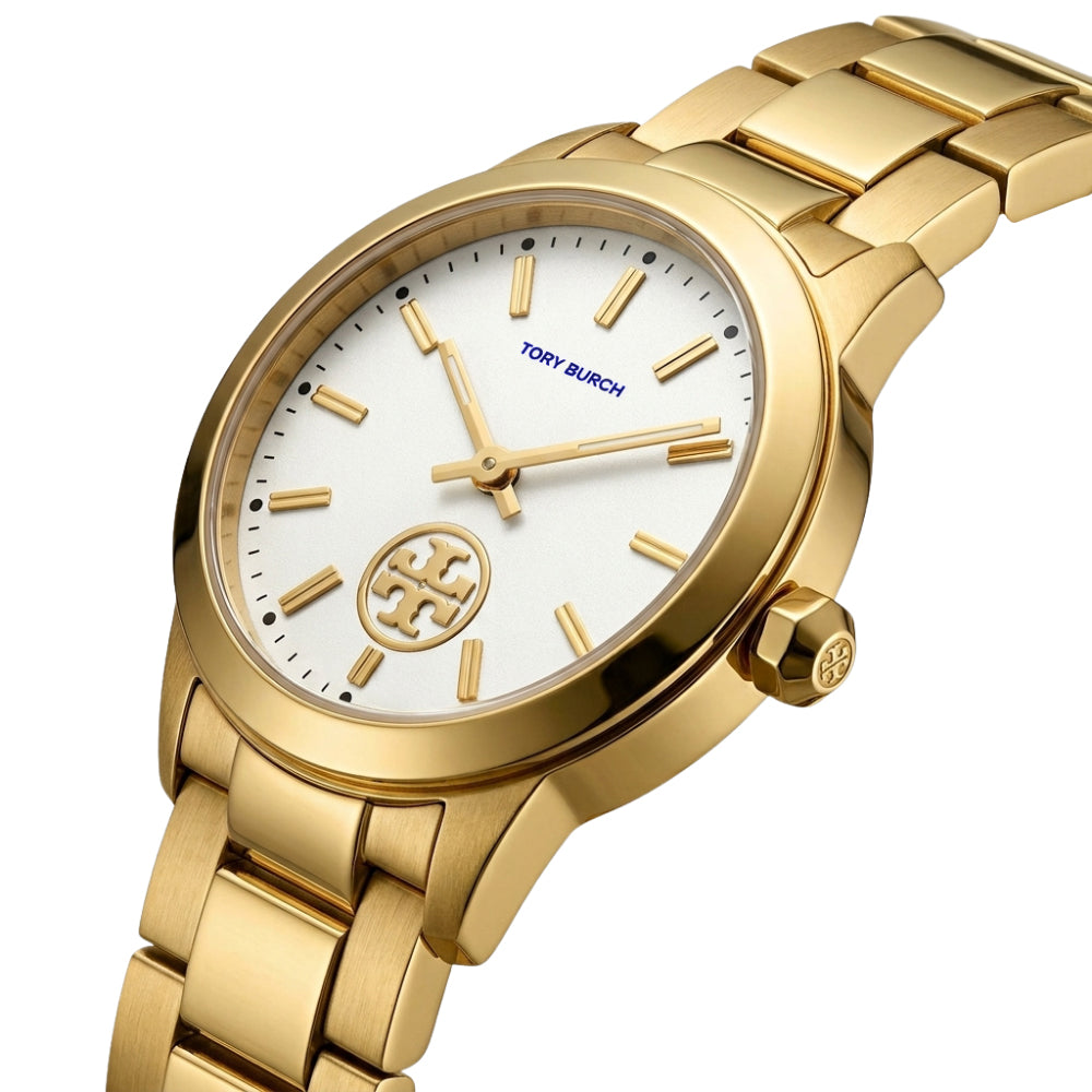 Tory Burch Collins White Dial Gold-Tone Ladies Watch TBW1300