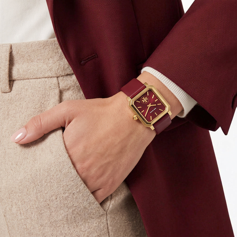 Tory Burch Robinson Maroon Dial Ladies Watch TBW1505