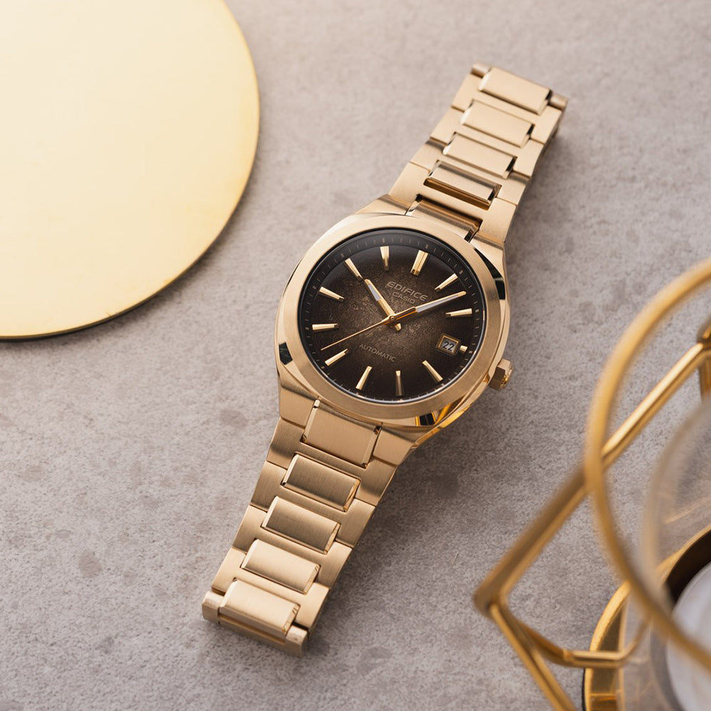 Casio Edifice Gold Tone Brown Dial Automatic Watch | EFK-200DG-5ADR