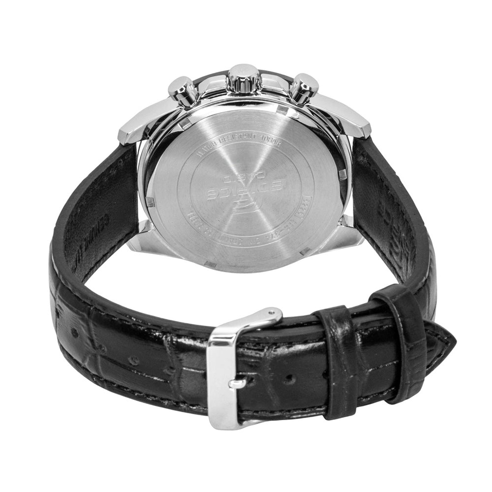 Casio Edifice Chronograph Black Leather Strap Watch | EFR-574BL-1AVUDF